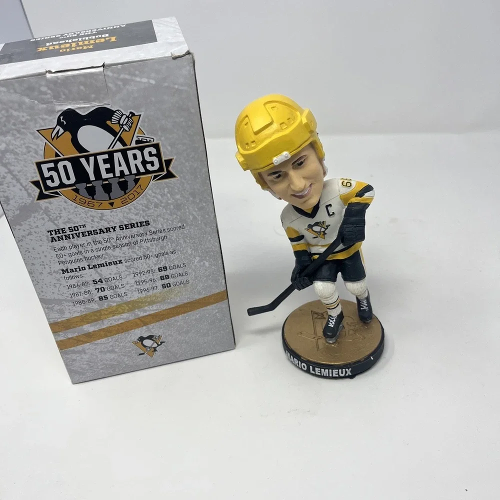 Mario Lemieux 50th Anniversary Series #1 Bobblehead Pittsburgh Penguins 2017 SGA